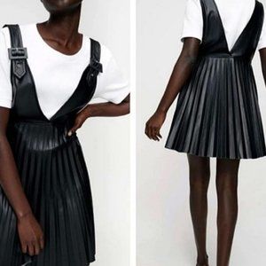 Zara Leather Pleated Dress